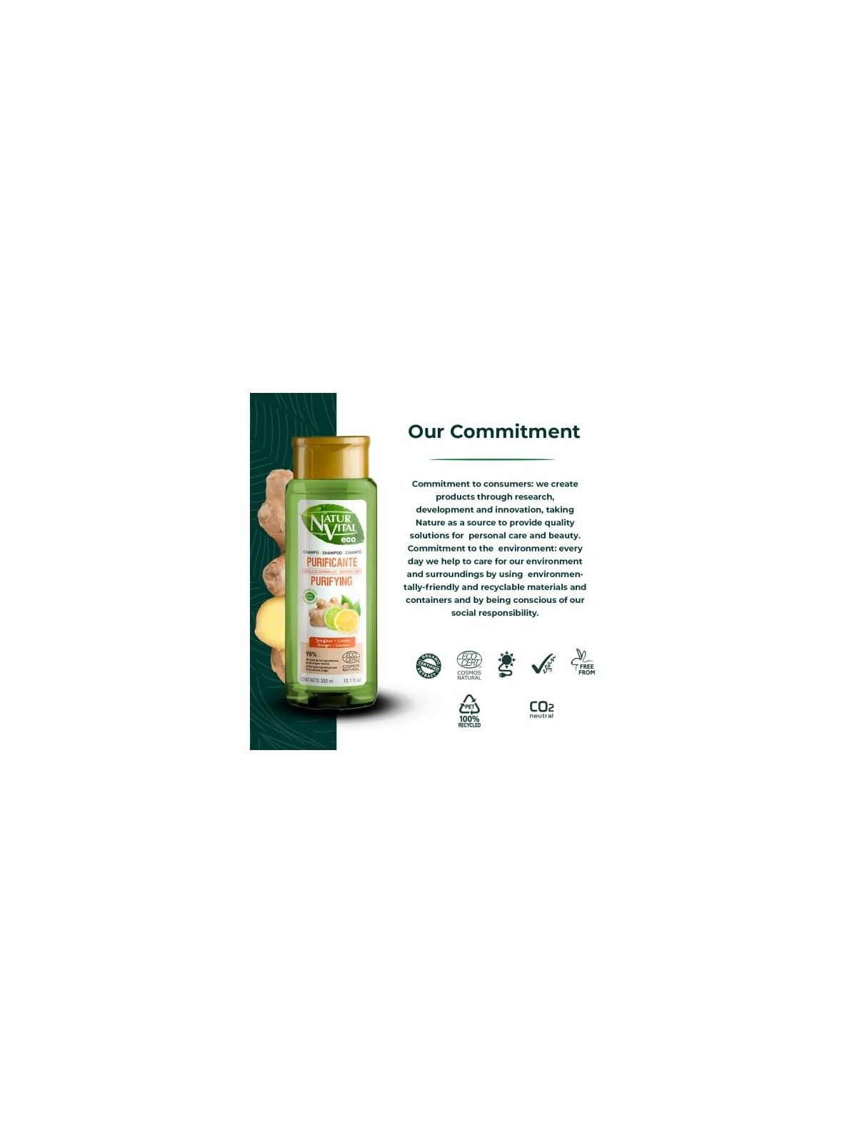 Shampoo Natur Vital ECO PURIFICANTE zenzero limone 300ml