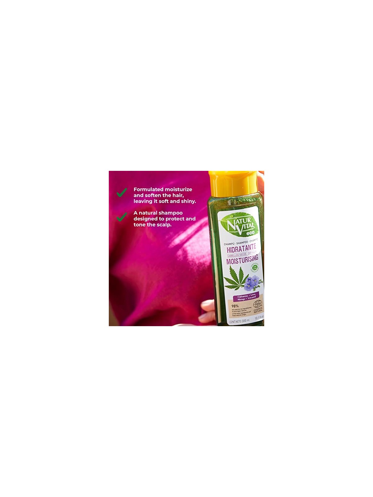 Shampoo Natur Vital ECO IDRATANTE canapa e lino 300ml