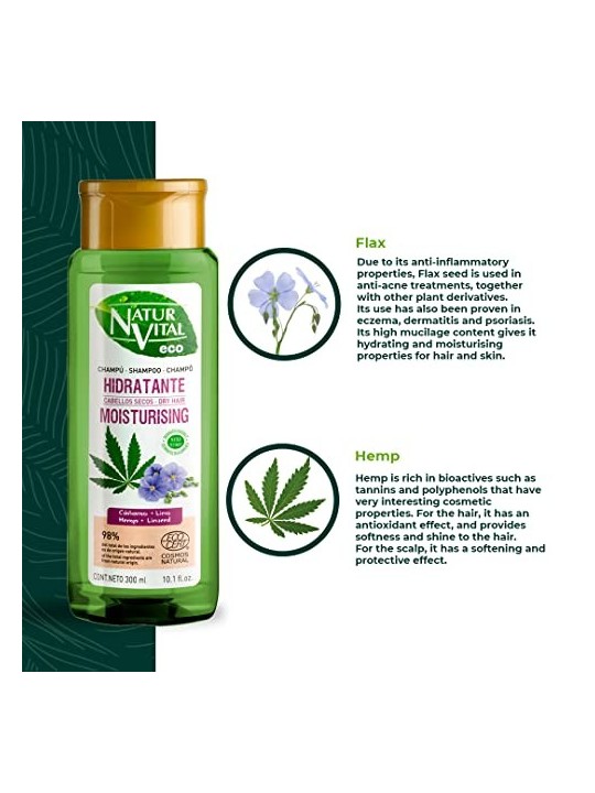 Shampoo Natur Vital ECO IDRATANTE canapa e lino 300ml