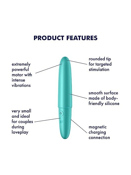 Satisfyer Ultra Power Bullet: vibratore turchese per donne. Potente e discreto.