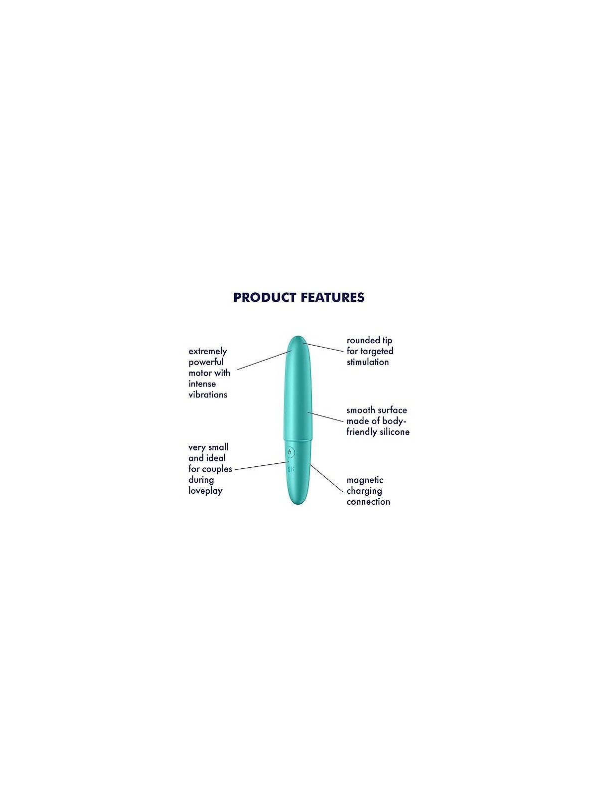 Satisfyer Ultra Power Bullet: vibratore turchese per donne. Potente e discreto.
