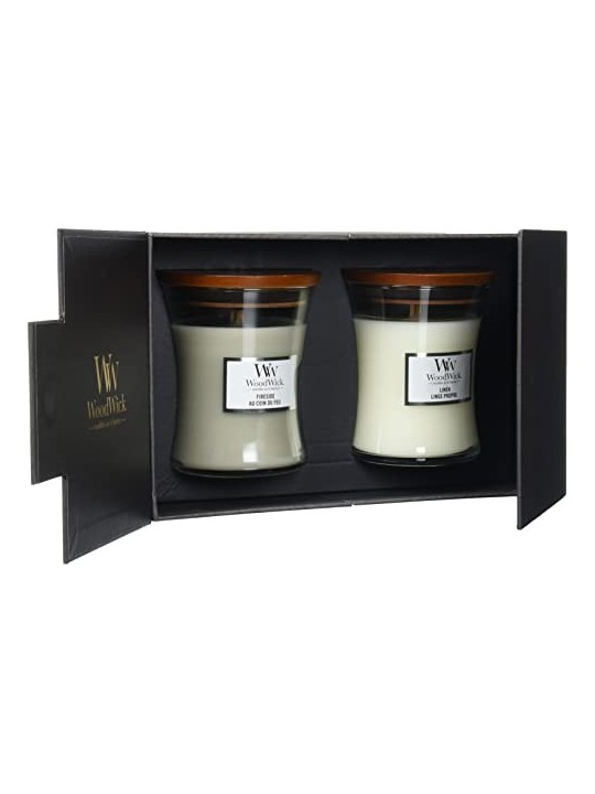 Set Regalo Candela WoodWick Fireside Lino unisex 275 0g