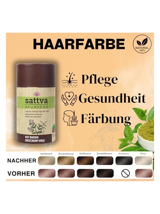 Tintura Naturale alle Erbe per Capelli Castano Noce 150g