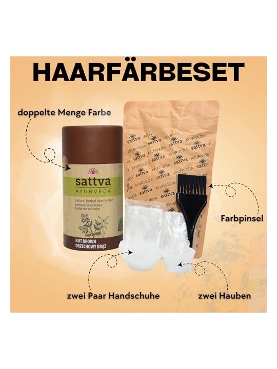 Tintura Naturale alle Erbe per Capelli Castano Noce 150g