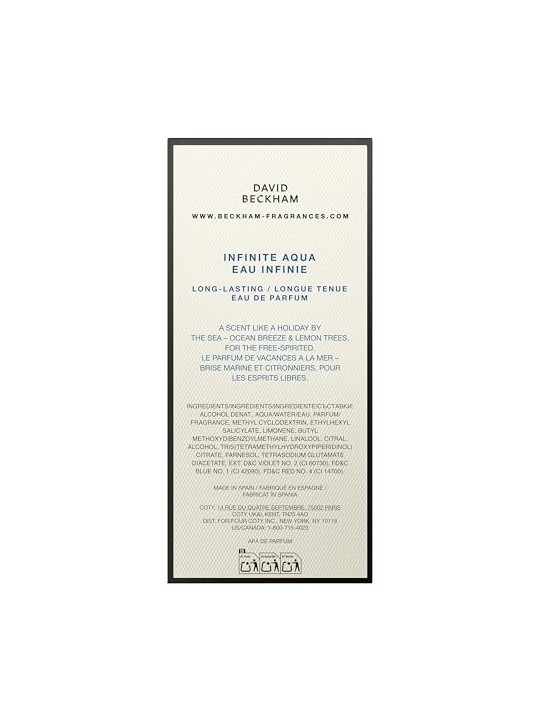 David Beckham Infinito Aqua eau de parfum unisex 100ml David Beckham www.essenzetotalstyle.com 