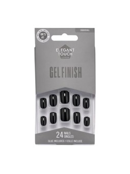 Elegant Touch CORE COLOUR Midnight Black Squoval Nails