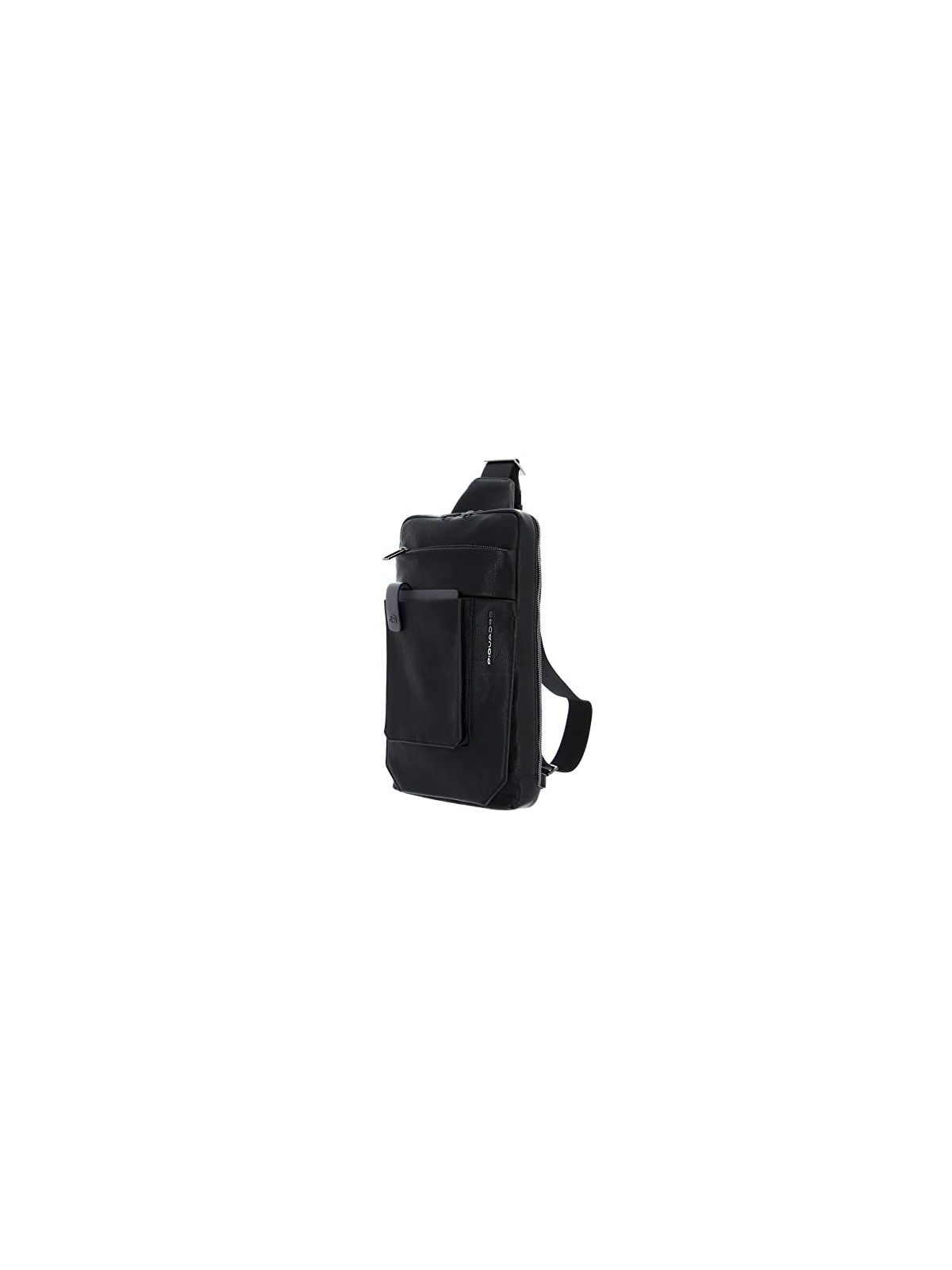 Piquadro Tallin Black Leather Mono Sling Bag 20 x 33 x 5 cm women
