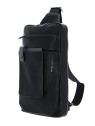 Piquadro Tallin Black Leather Mono Sling Bag 20 x 33 x 5 cm women