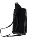Piquadro Tallin Black Leather Mono Sling Bag 20 x 33 x 5 cm women