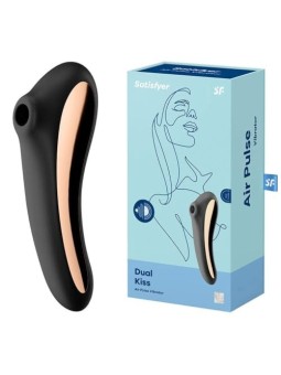 SATISFYER Dual Kiss Vibratore ad Aria Nero Nero 1unit Donna