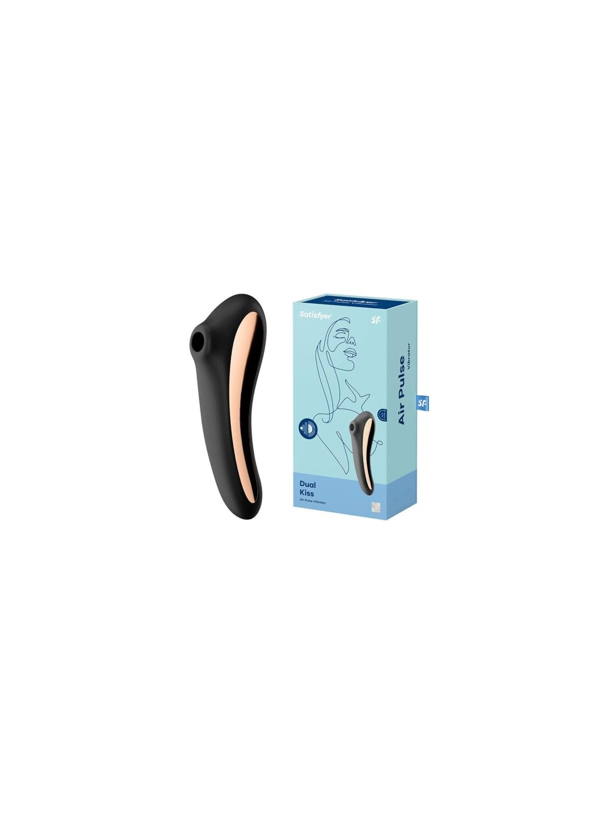 SATISFYER Dual Kiss Vibratore ad Aria Nero Nero 1unit Donna