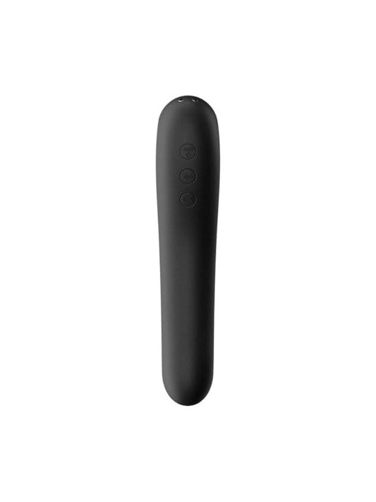 SATISFYER Dual Kiss Vibratore ad Aria Nero Nero 1unit Donna