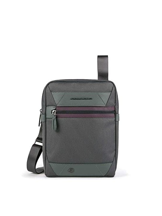 Piquadro Trakai Small Shoulder Bag in Recycled Materials Green 27 x 21 x 5 cm men