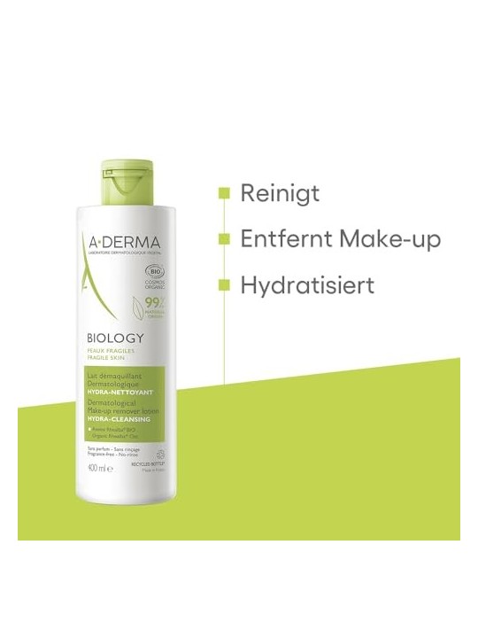 A-Derma Biology Hydra Cleansing Make-up Remover Lotion 400ml
