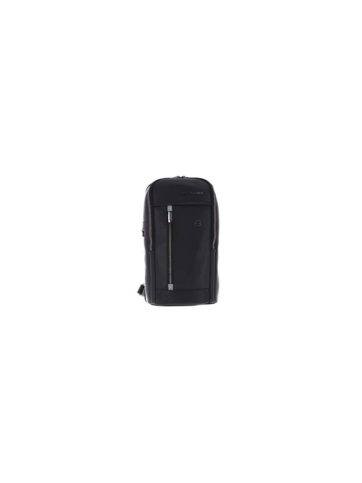 Zaino Monospalla Piquadro in Pelle Nero 19x32x8 cm
