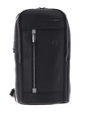 Zaino Monospalla Piquadro in Pelle Nero 19x32x8 cm