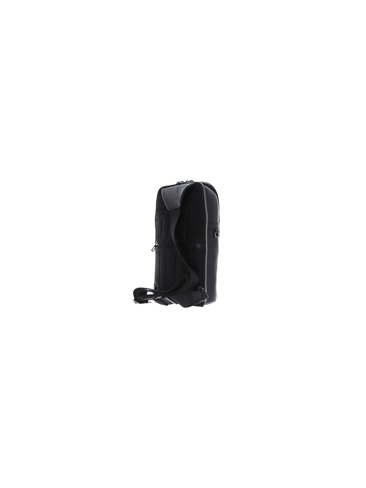 Zaino Monospalla Piquadro in Pelle Nero 19x32x8 cm