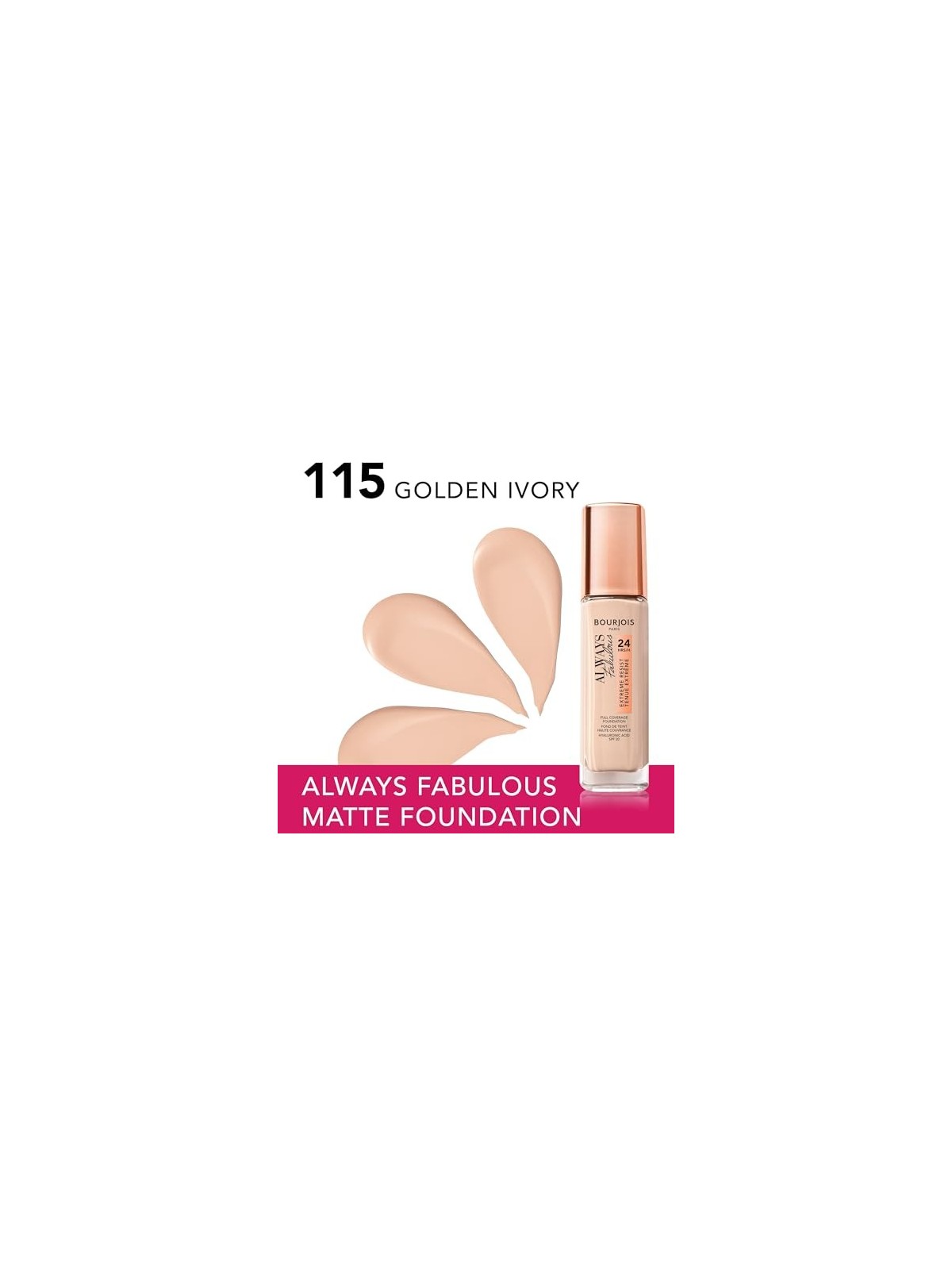 Bourjois Always Fabulous 24H Foundation SPF20 30ml Golden Ivory
