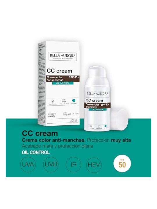 Bella Aurora CC CREAM antimacchie senza olio SPF50 30ml donna
