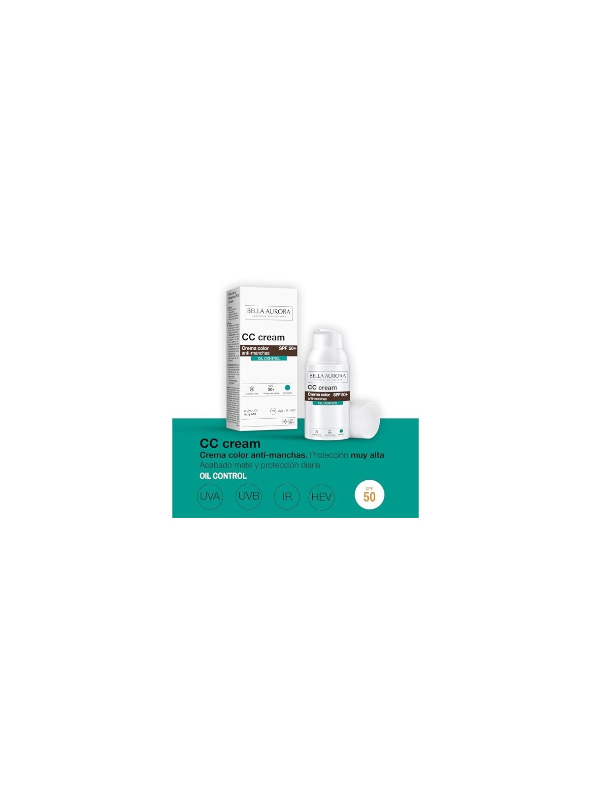 Bella Aurora CC CREAM antimacchie senza olio SPF50 30ml donna