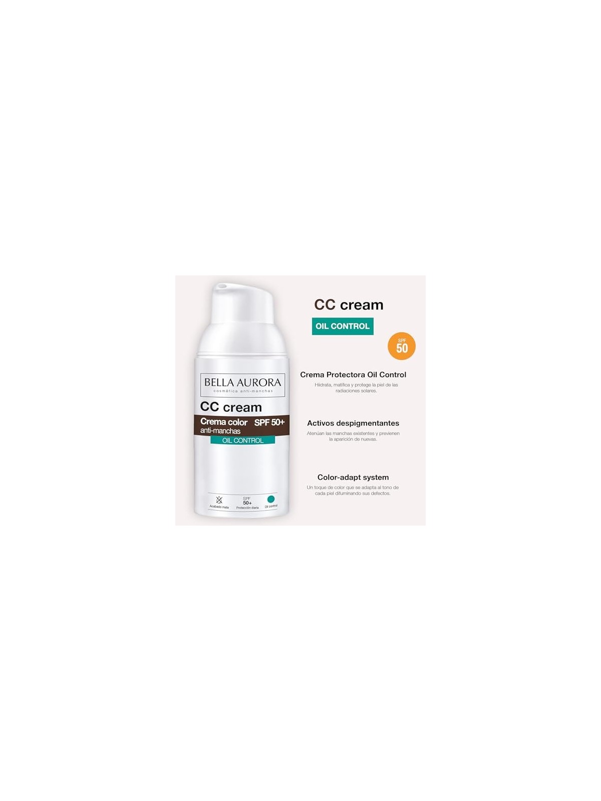 Bella Aurora CC CREAM antimacchie senza olio SPF50 30ml donna