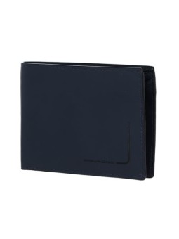 Portafoglio Piquadro in Pelle Blu Uomo