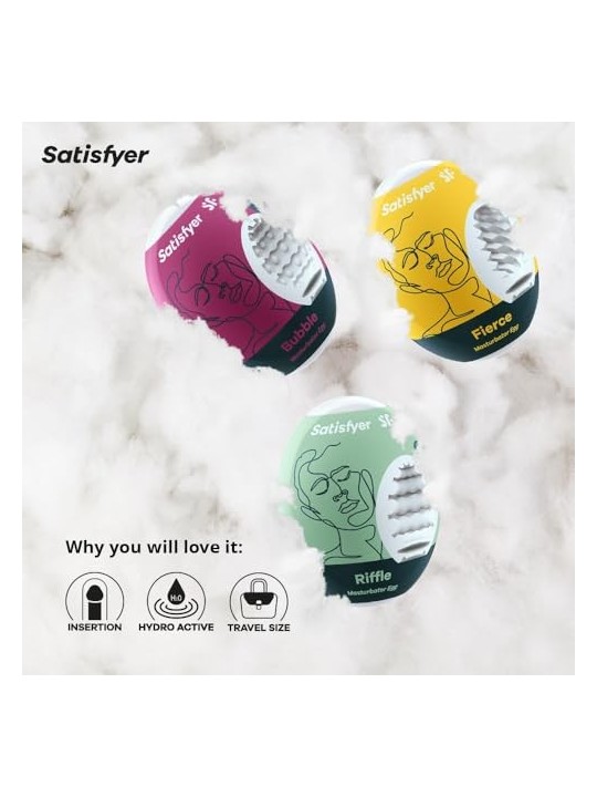 Satisfyer Assortimento di Uova Masturbatorie 3 in 1 - Unisex