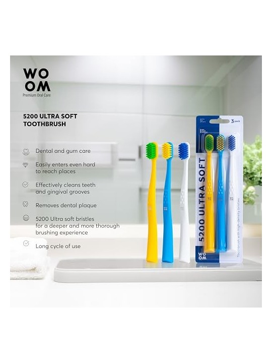 WOOM 5200 Spazzolino da denti ultra morbido 3 pz