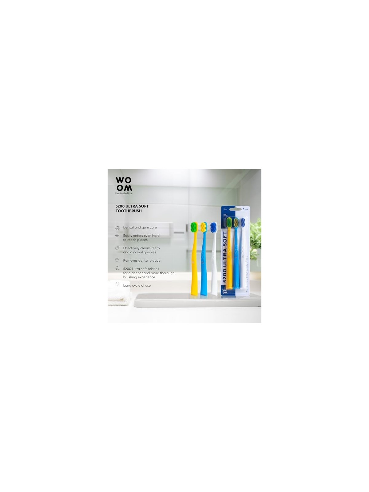 WOOM 5200 Spazzolino da denti ultra morbido 3 pz