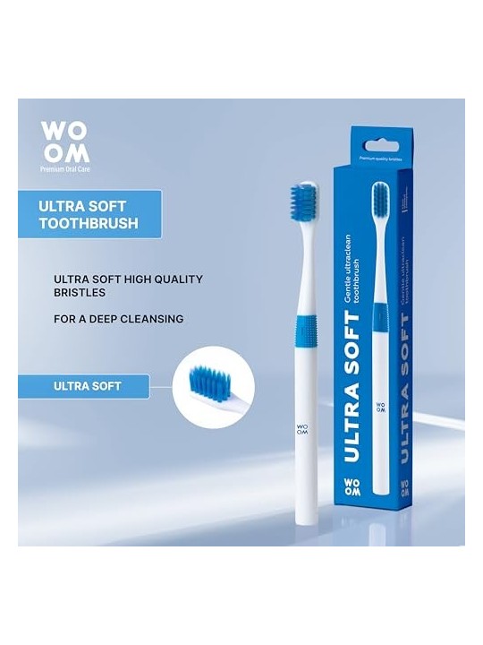 WOOM Ultra Soft Spazzolino per pulizia profonda Ultraclean Blu