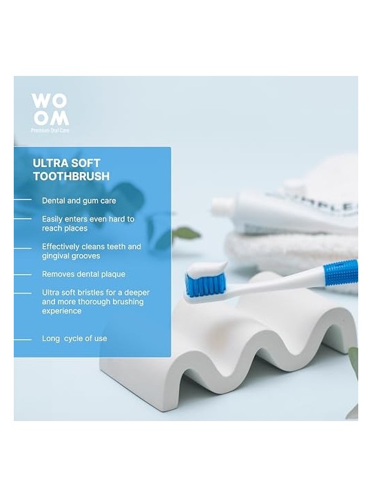 WOOM Ultra Soft Spazzolino per pulizia profonda Ultraclean Blu