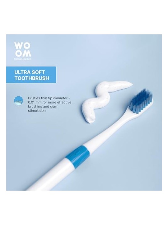WOOM Ultra Soft Spazzolino per pulizia profonda Ultraclean Blu