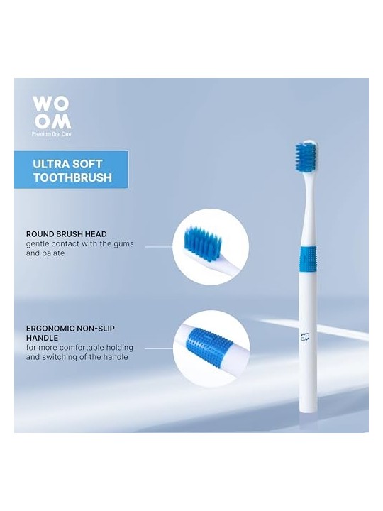 WOOM Ultra Soft Spazzolino per pulizia profonda Ultraclean Blu