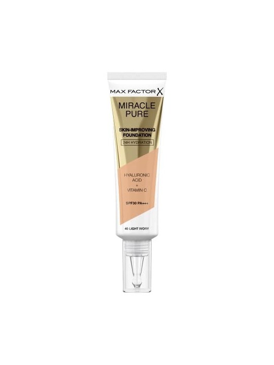 Max Factor Miracle Pure Fondotinta SPF30 30 ml donna 40 Light Ivory