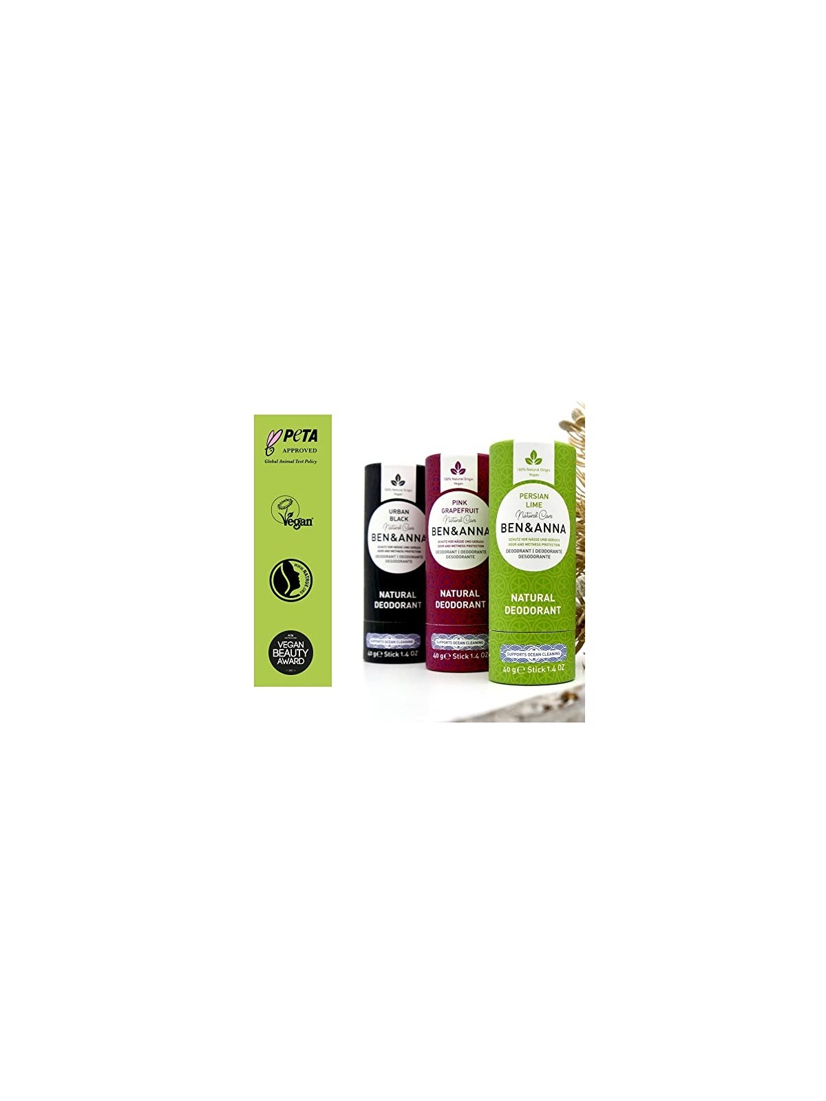 Deodorante stick naturale BEN & ANNA Urban Black 40g