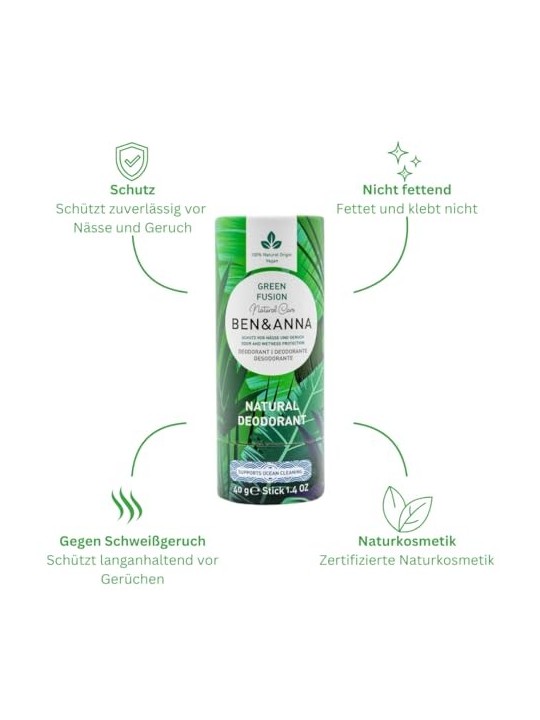 Deodorante stick naturale BEN & ANNA Pompelmo Rosa 40g