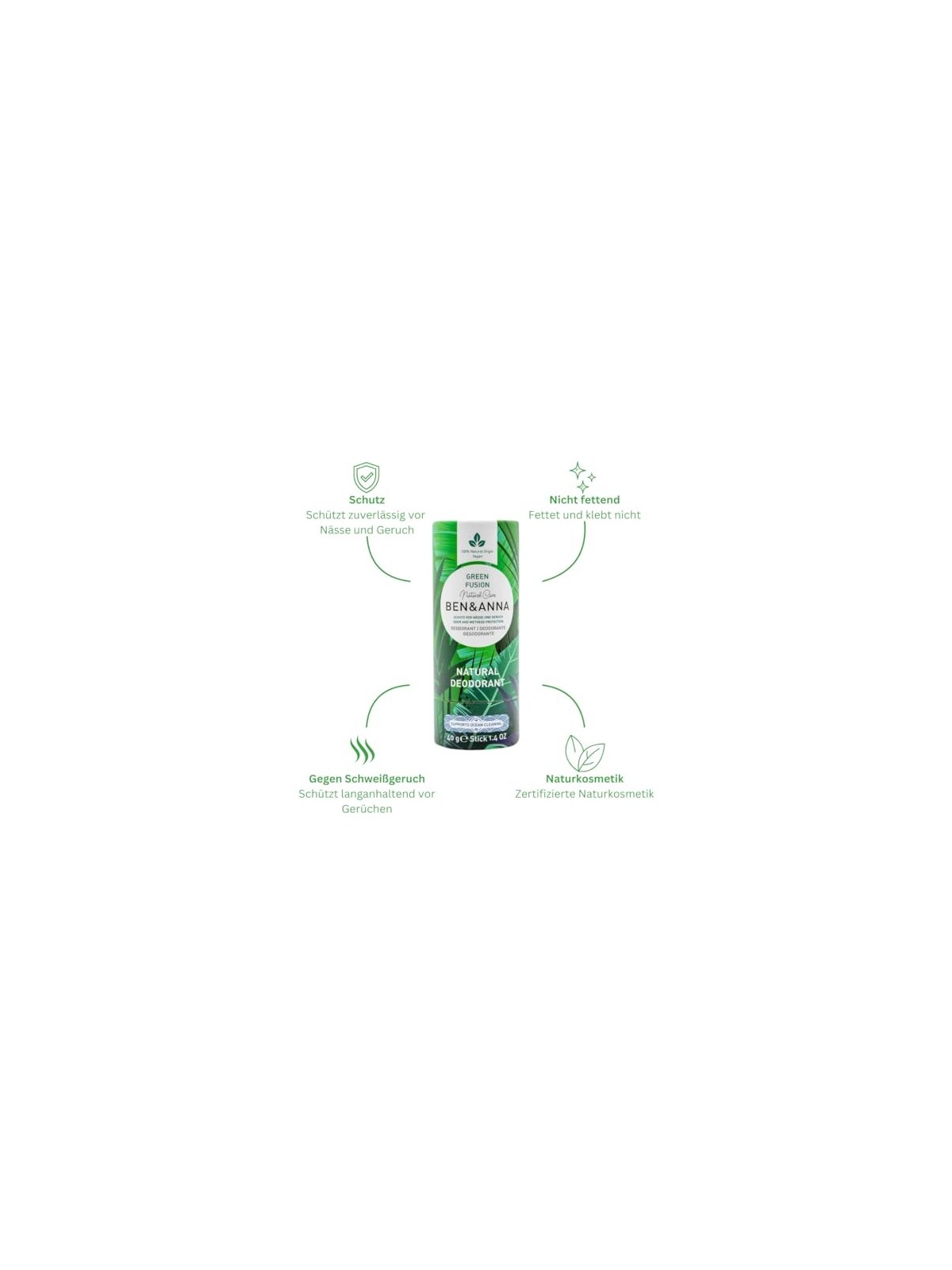 Deodorante stick naturale BEN & ANNA Pompelmo Rosa 40g