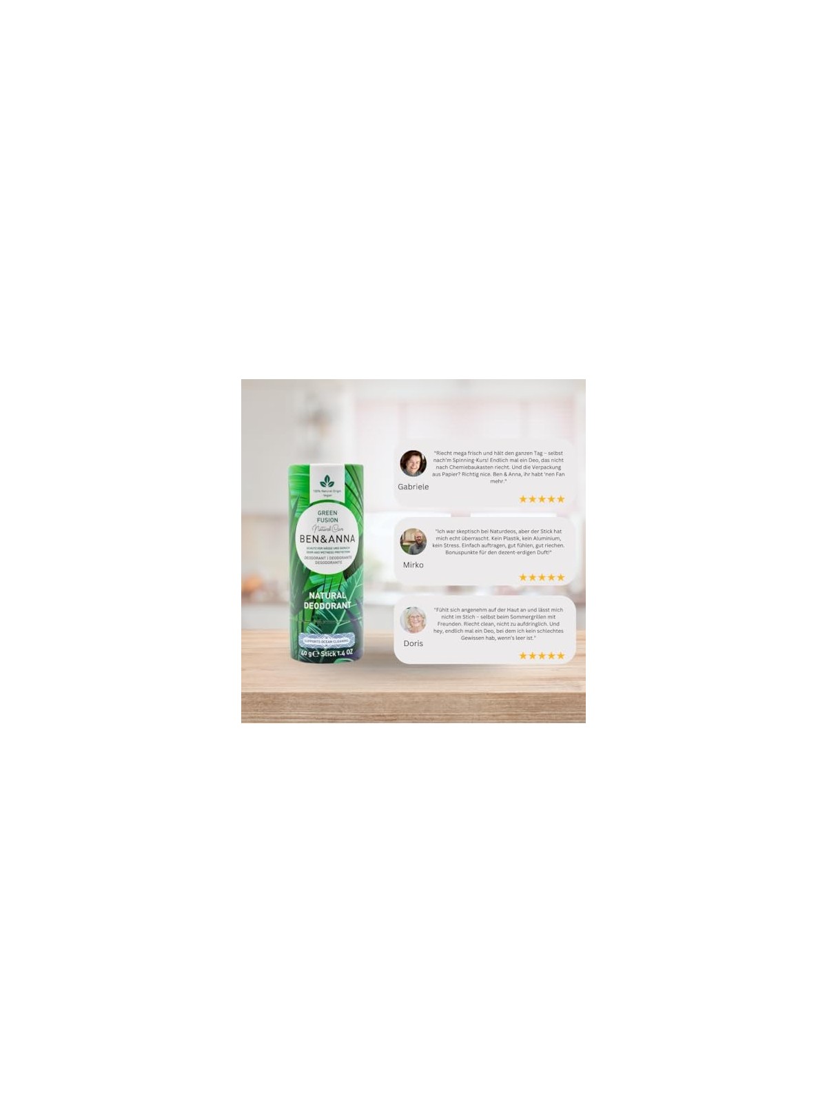 Deodorante stick naturale BEN & ANNA Pompelmo Rosa 40g