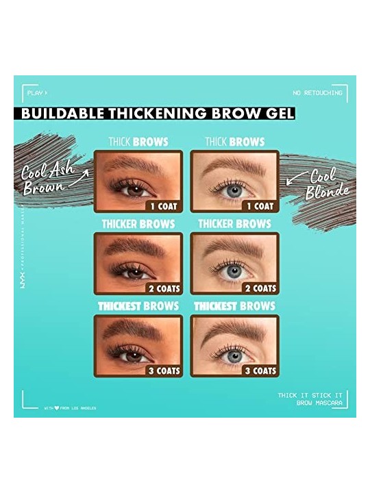Nyx Professional Make Up TICK IT STICK IT mascara per sopracciglia n05 cool ash brown unisex 1u