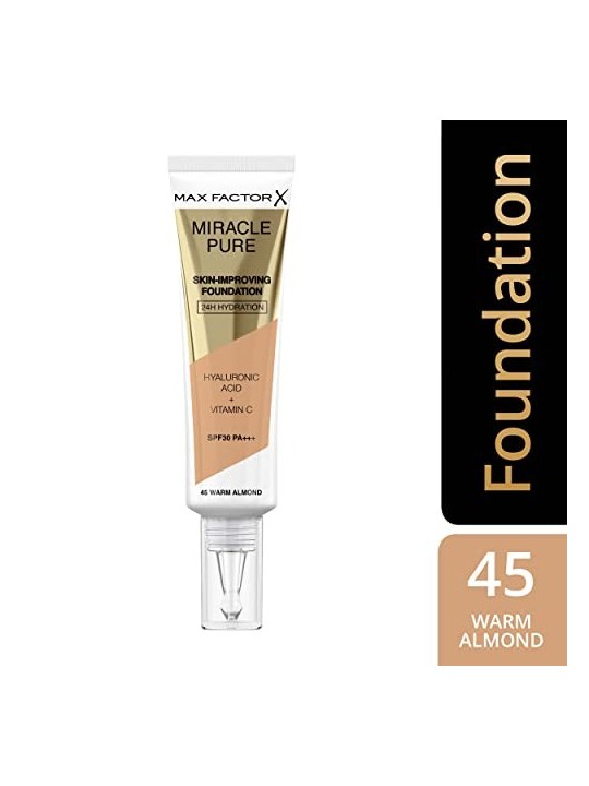 Max Factor Miracle Pure Fondotinta SPF30 30 ml 45 Warm Almond