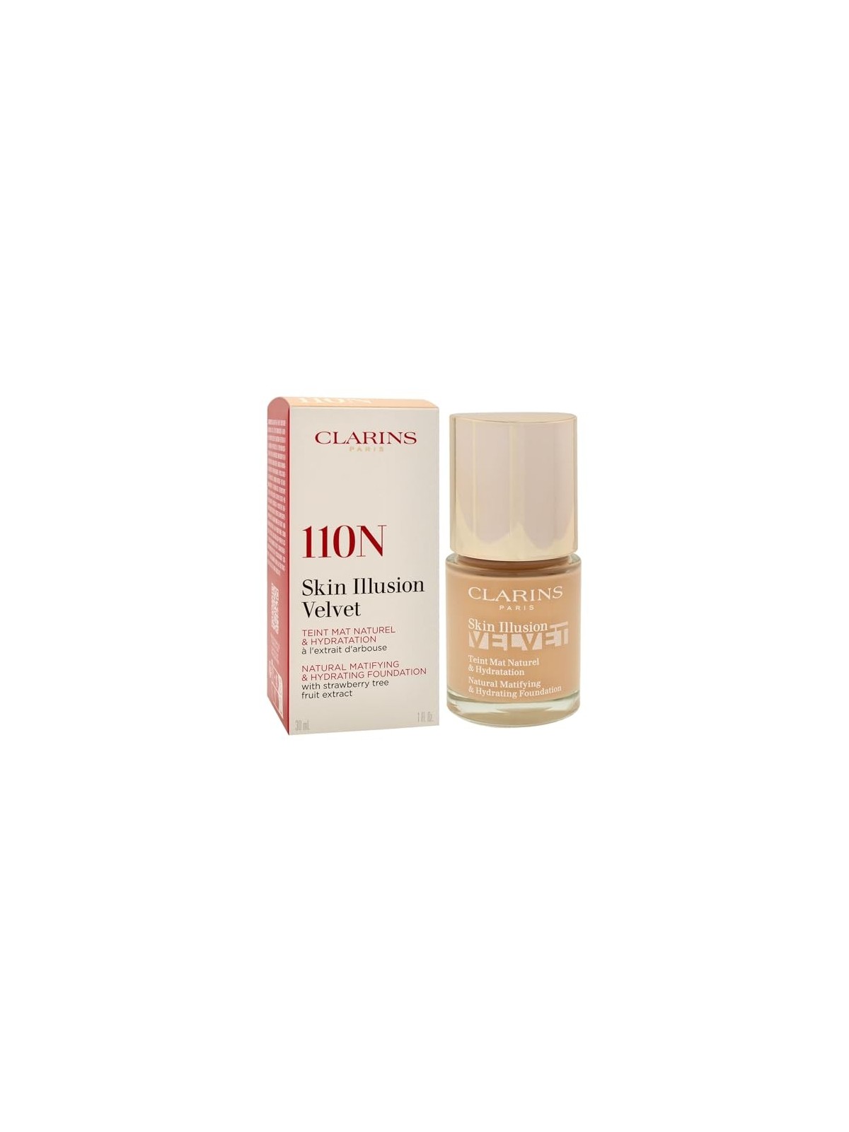 Clarins Skin Illusion Velvet Naturale Fondotinta Opacizzante e Idratante 30ml - Tonalità: 110N donna Clarins www.essenzetotalsty
