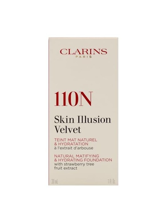 Clarins Skin Illusion Velvet Naturale Fondotinta Opacizzante e Idratante 30ml - Tonalità: 110N donna Clarins www.essenzetotalsty