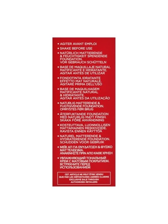 Clarins Skin Illusion Velvet Naturale Fondotinta Opacizzante e Idratante 30ml - Tonalità: 110N donna Clarins www.essenzetotalsty