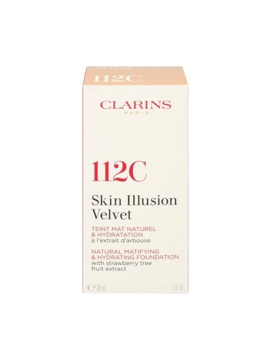 Clarins Skin Illusion Velvet Naturale Fondotinta Opacizzante e Idratante 30ml - Tonalità: 112C donna Clarins www.essenzetotalsty