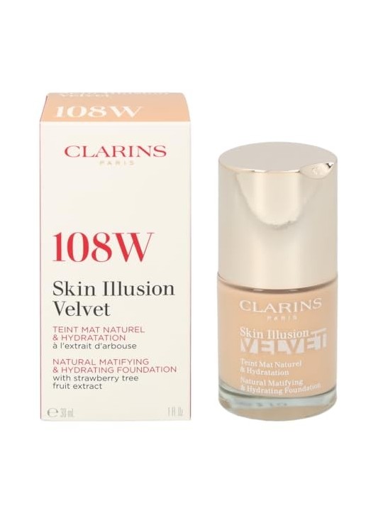 Clarins Skin Illusion Velvet Foundation donna 30ml Numero 108