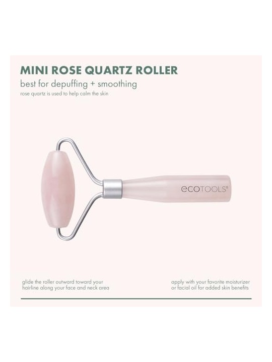 EcoTools Rullo viso Mini Quarzo rosa Rullo massaggiante viso da viaggio realizzato in quarzo rosa donna 1 unit