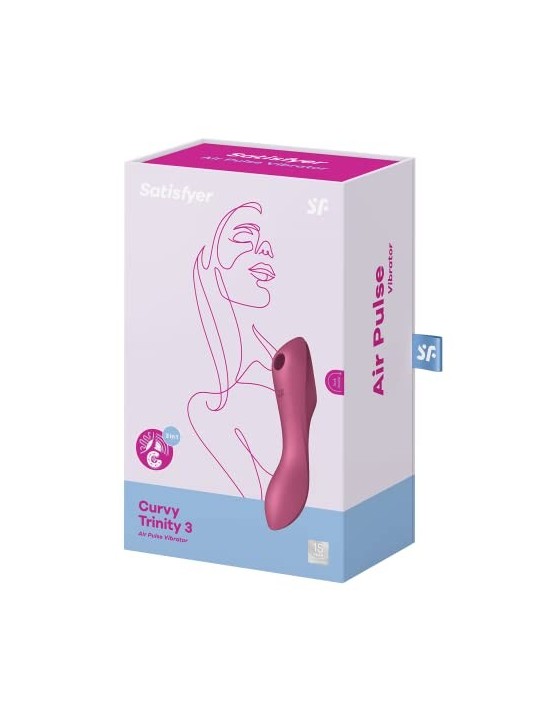 Vibratore d'aria Satisfyer Curvy Trinity 3, rosso. Massimo piacere