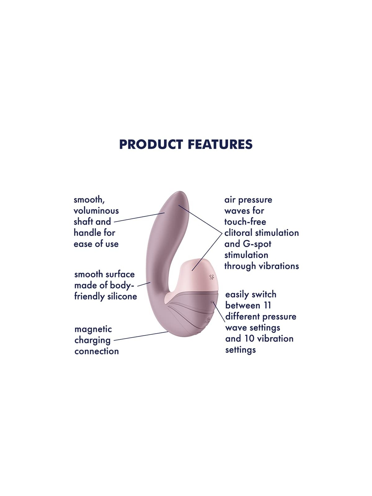 SATISFYER SUPERNOVA STIMOLATORE DI IMPULSI AEREO VECCHIA ROSA 1UN