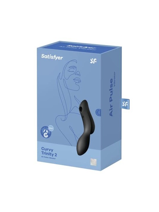 SATISFYER Curvy Trinity 2 Vibratore di Aria Nero Nero 1unit Donna
