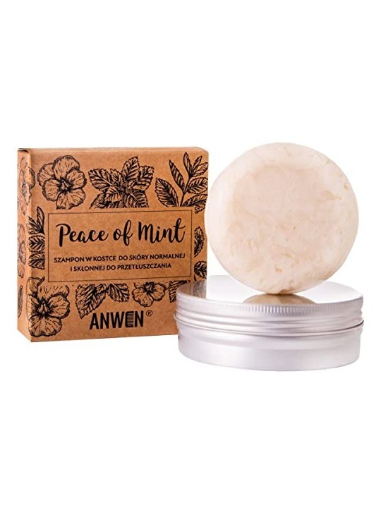 ANWEN Shampoo solido Peace of Mint per pelli normali e grasse Menta 75g